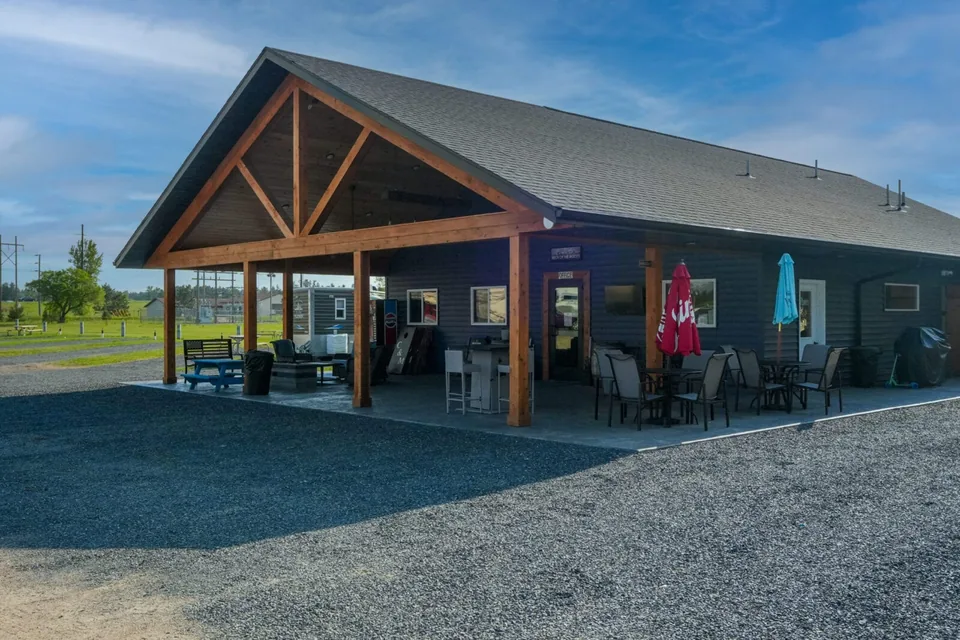 Covered porch and entrance to the Grant Haven clubhouse